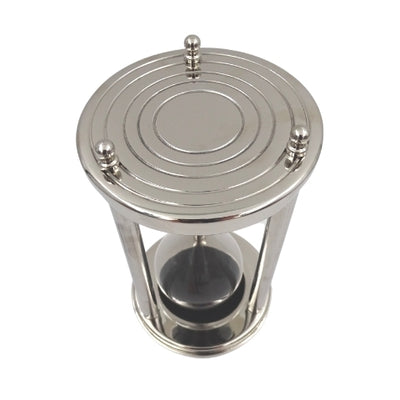 Clepsidră din aluminiu 15 min, cu posibilitate de personalizare prin gravură, neagră, 10.15x10.15x20.25 cm