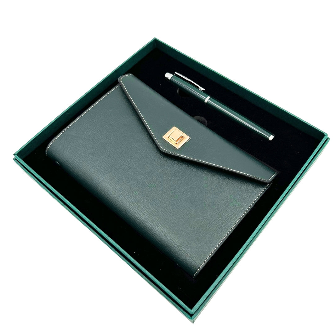 Set cadou elegant cu gravură personalizată - carnet din piele A6 cu pix de înaltă calitate în cutie de cadou luxoasă