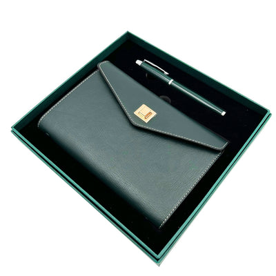 Set cadou elegant cu gravură personalizată - carnet din piele A6 cu pix de înaltă calitate în cutie de cadou luxoasă