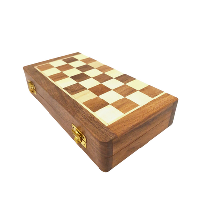 Șah magnetic din lemn 25x25 cm, cu posibilitate de personalizare prin gravură