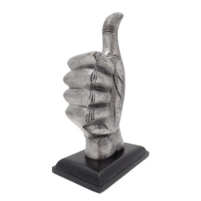 Figurină decorativă deget mare „OK” din aluminiu, 20 cm, cu posibilitate de personalizare prin gravură