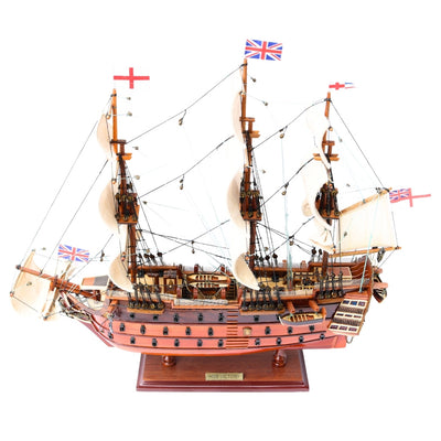 Model Żaglowca HMS Victory Złożony 54 cm - Ręcznie Wykonana Replika z Możliwością Personalizacji Grawerem - Idealny Prezent dla Miłośników Żeglarstwa - Wysoka Jakość, Elegancka Drewniana Podstawa
