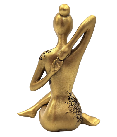 Yoga - figurină decorativă aurie – cadou pentru iubitorii de yoga - 42721Y2
