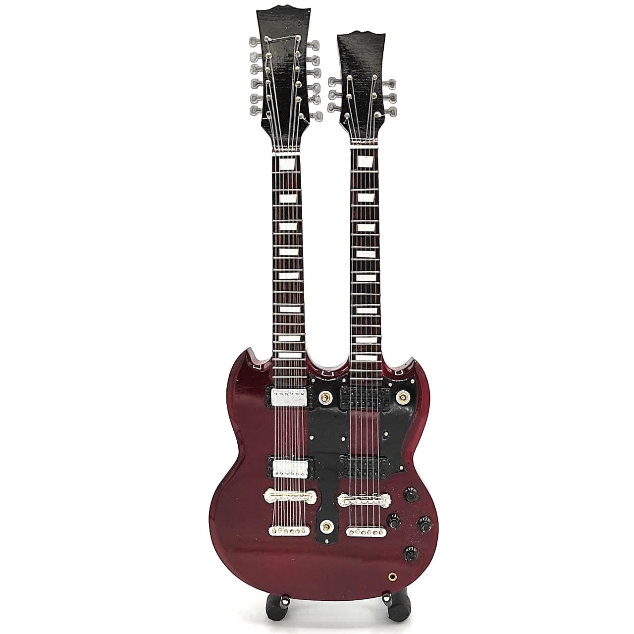 Mini chitară în stil Led Zeppelin - Jimmy Page - Double Neck MGT-2059