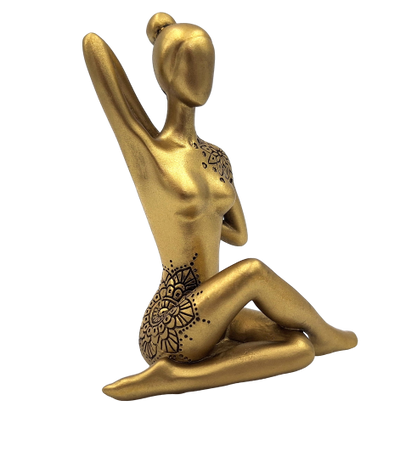 Yoga - figurină decorativă aurie – cadou pentru iubitorii de yoga - 42721Y2