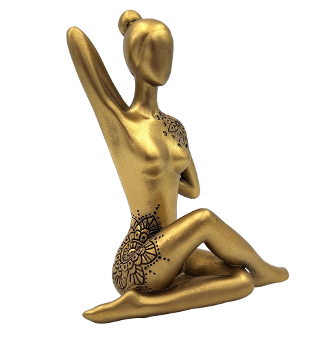 Yoga - figurină decorativă aurie – cadou pentru iubitorii de yoga - 42721Y2