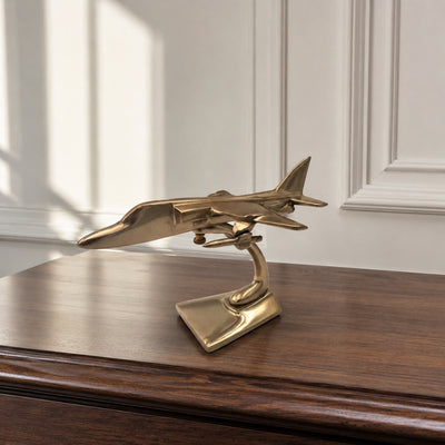 Model metalic de avion de vânătoare Jaguar în culoare aurie, cu posibilitate de gravare