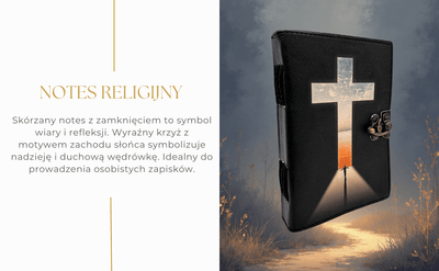 Notes Skórzany Krzyż Religijny Modlitewnik z Grawerem