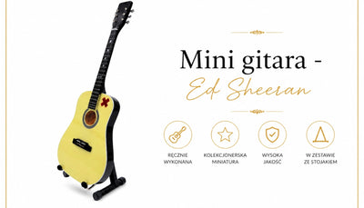 Mini chitară Ed Sheeran 27,5 cm din mahon, cu posibilitate de personalizare prin gravură