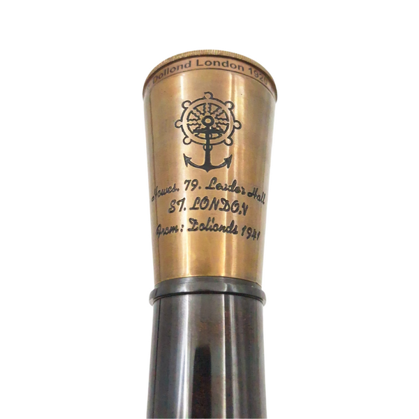 Lunetă din alamă pe trepied, cu posibilitate de personalizare prin gravură - element decorativ elegant pentru cadou, înălțime reglabilă până la 30 cm