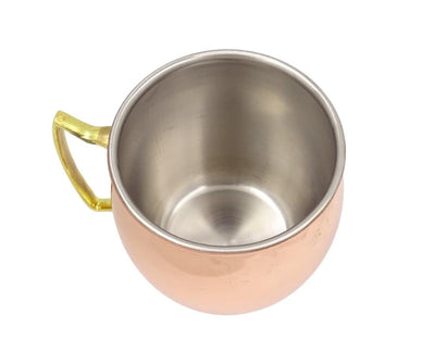 Cană cuprată din oțel inoxidabil 304, 500ml, cu posibilitate de personalizare prin gravură - ideală pentru cadou - înălțime 13,5 cm, culoare cupru, model MM7012