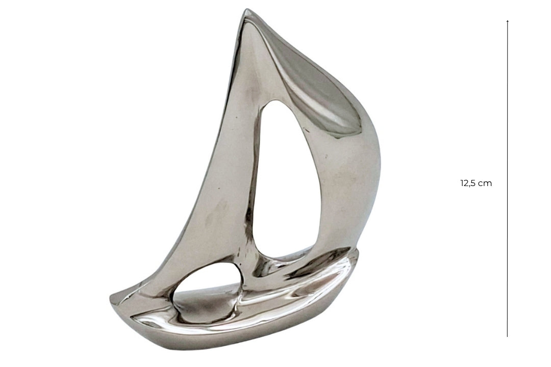 Iaht elegant argintiu din aluminiu 12,5 cm, cu posibilitate de gravare