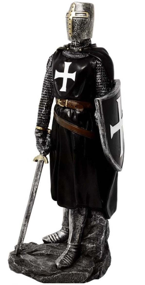 Cavaler cruciat din poliresină MC-23078 - Figurină 30cm cu posibilitate de personalizare prin gravură