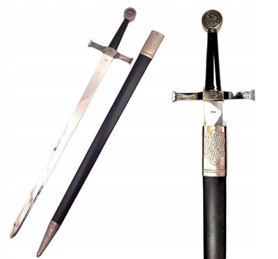 Stalowy Miecz Rycerski 84 cm w Pochwie - Replika SW-114 z Możliwością Personalizacji Grawerem