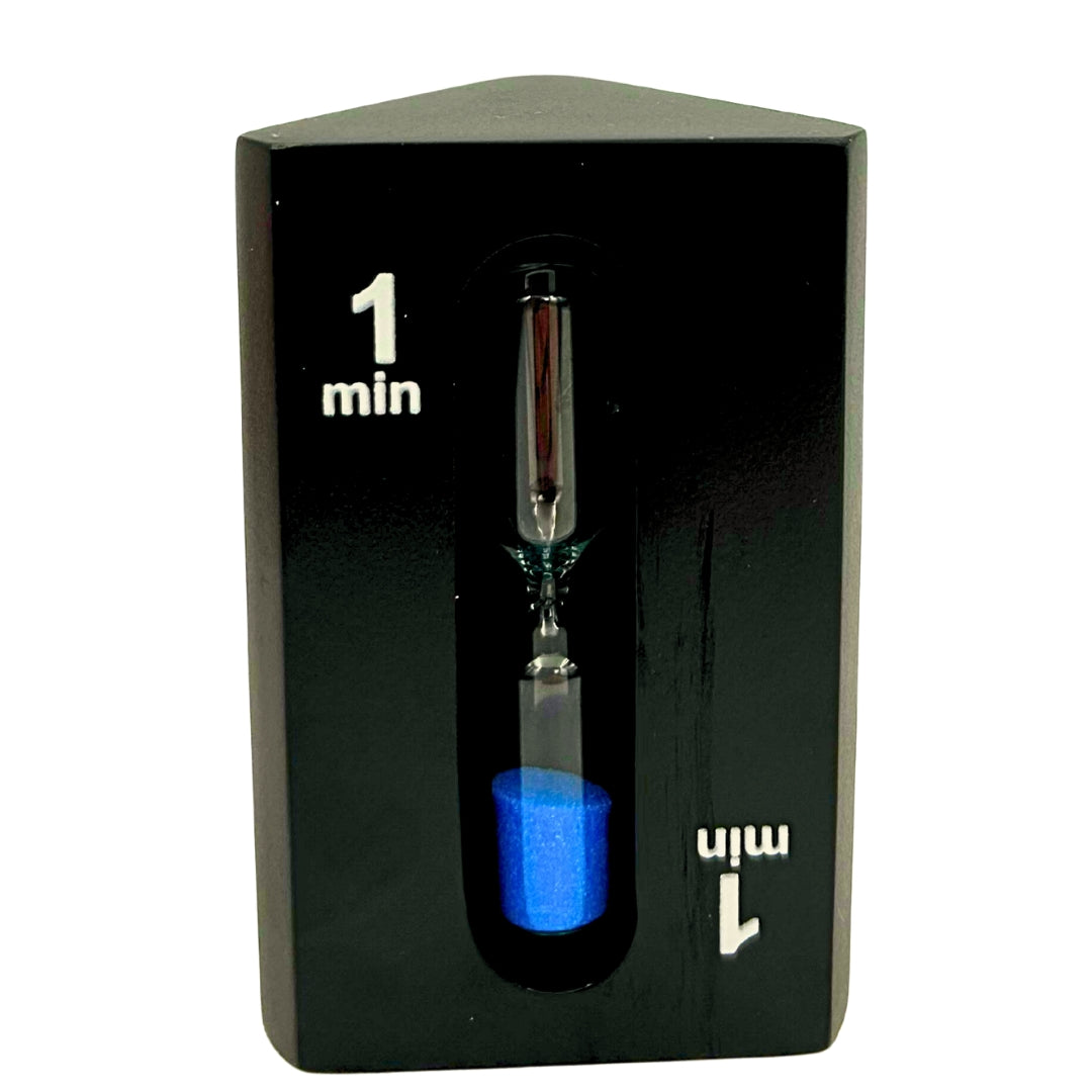 Clepsidră triplă 1-3-5 minute, neagră, cu posibilitate de gravare