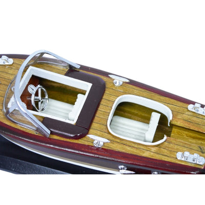 Model de șalupă Reeva din lemn 35x11x13 cm