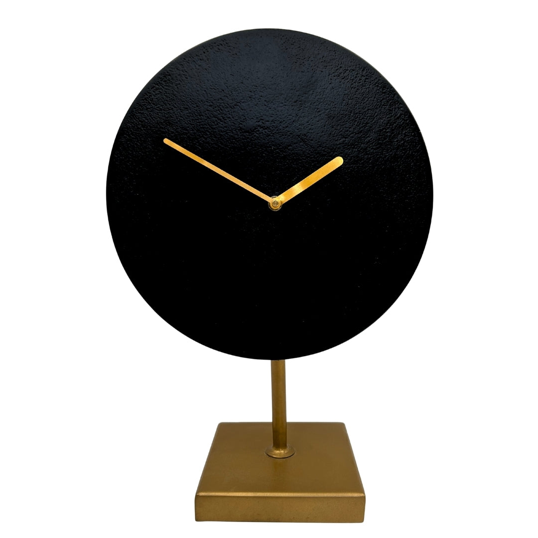 Ceas metalic rotund elegant 4122, auriu și negru, cu posibilitate de personalizare prin gravură