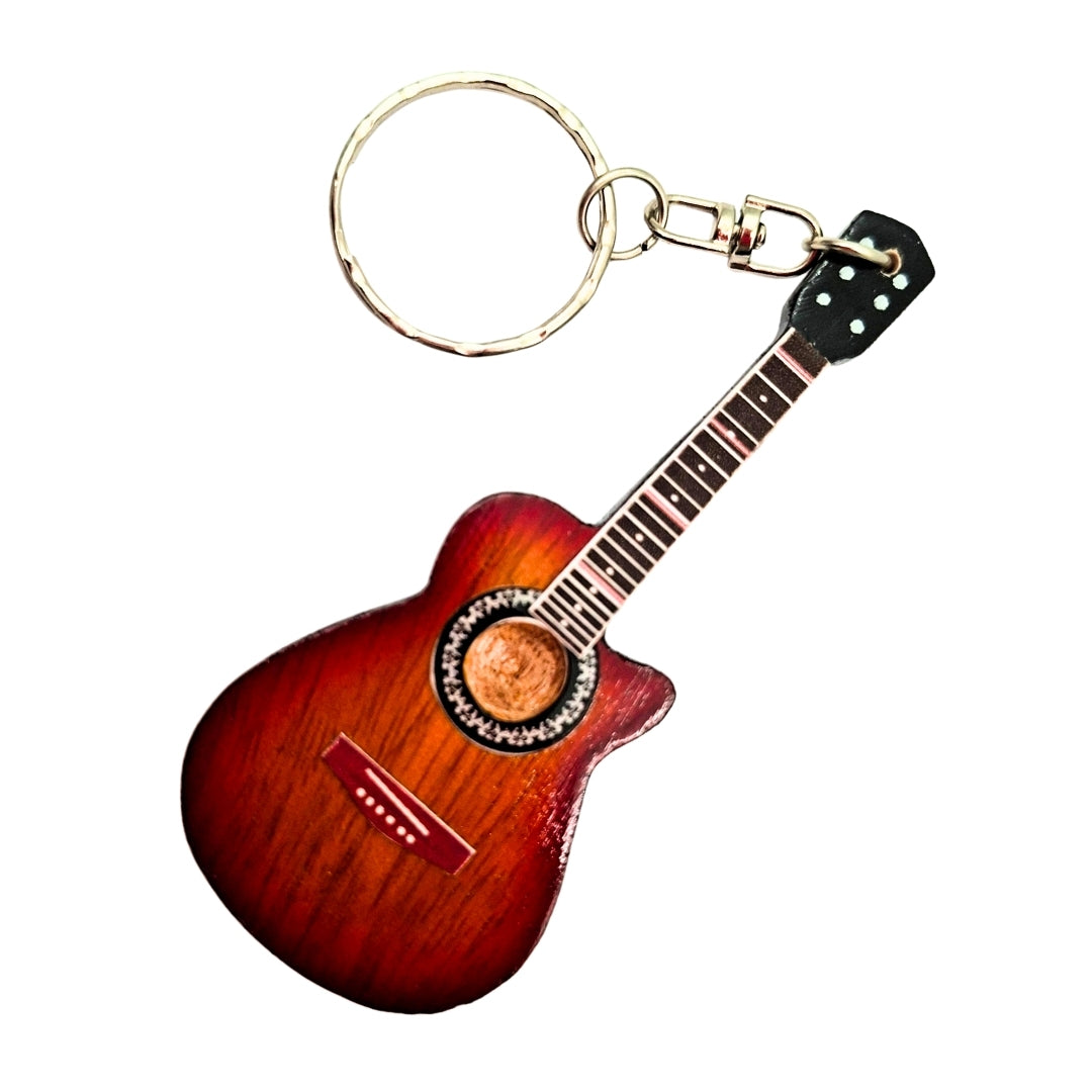 Drewniany Brelok Gitara Akustyczna z Personalizowanym Grawerem