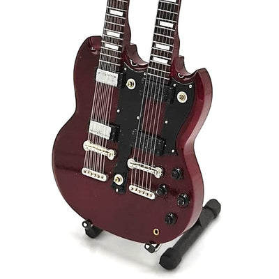 Mini chitară în stil Led Zeppelin - Jimmy Page - Double Neck MGT-2059