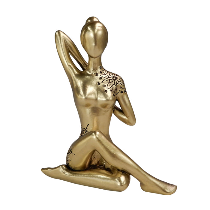 Yoga - figurină decorativă aurie – cadou pentru iubitorii de yoga - 42721Y2