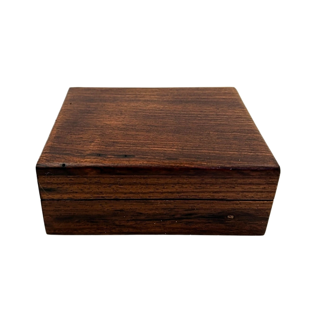 Busolă Dollond din alamă în cutie din lemn, cu funcție de ceas solar - Ideală pentru cadou, cu posibilitate de gravare - Stil antic, dimensiuni 7,5 x 7,5 x 3 cm