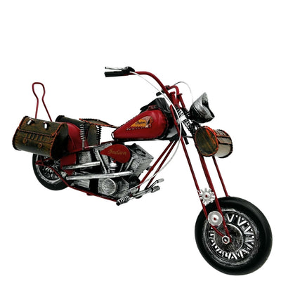 Model metalic mare de motocicletă clasică Chopper, în culoare roșie, cu posibilitate de personalizare prin gravură
