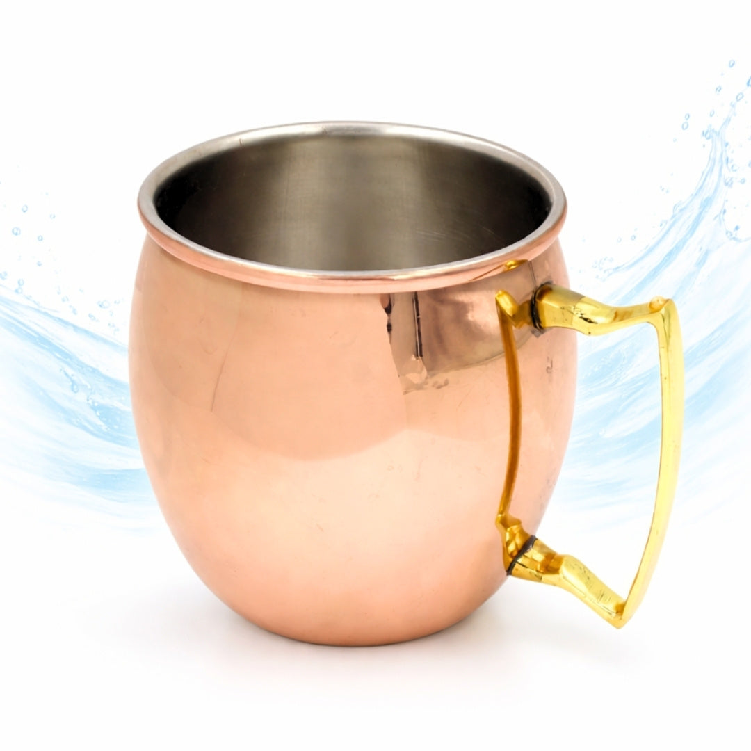 Cană cuprată din oțel inoxidabil 304, 500ml, cu posibilitate de personalizare prin gravură - ideală pentru cadou - înălțime 13,5 cm, culoare cupru, model MM7012