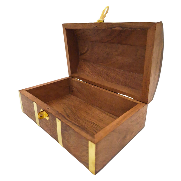 Casetă din lemn în stil marinăresc vintage DNU-020, cu motiv de ancoră din alamă, gravură personalizată, ideală ca dar pentru iubitorii mării, dimensiuni 18,4 × 12,7 × 7,6 cm
