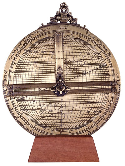 Astrolab Rojas H34 din alamă, cu posibilitate de personalizare prin gravură – diametru 20 cm, cadou elegant pentru orice ocazie, instrument de navigație și astronomie realizat manual, în stil renascentist