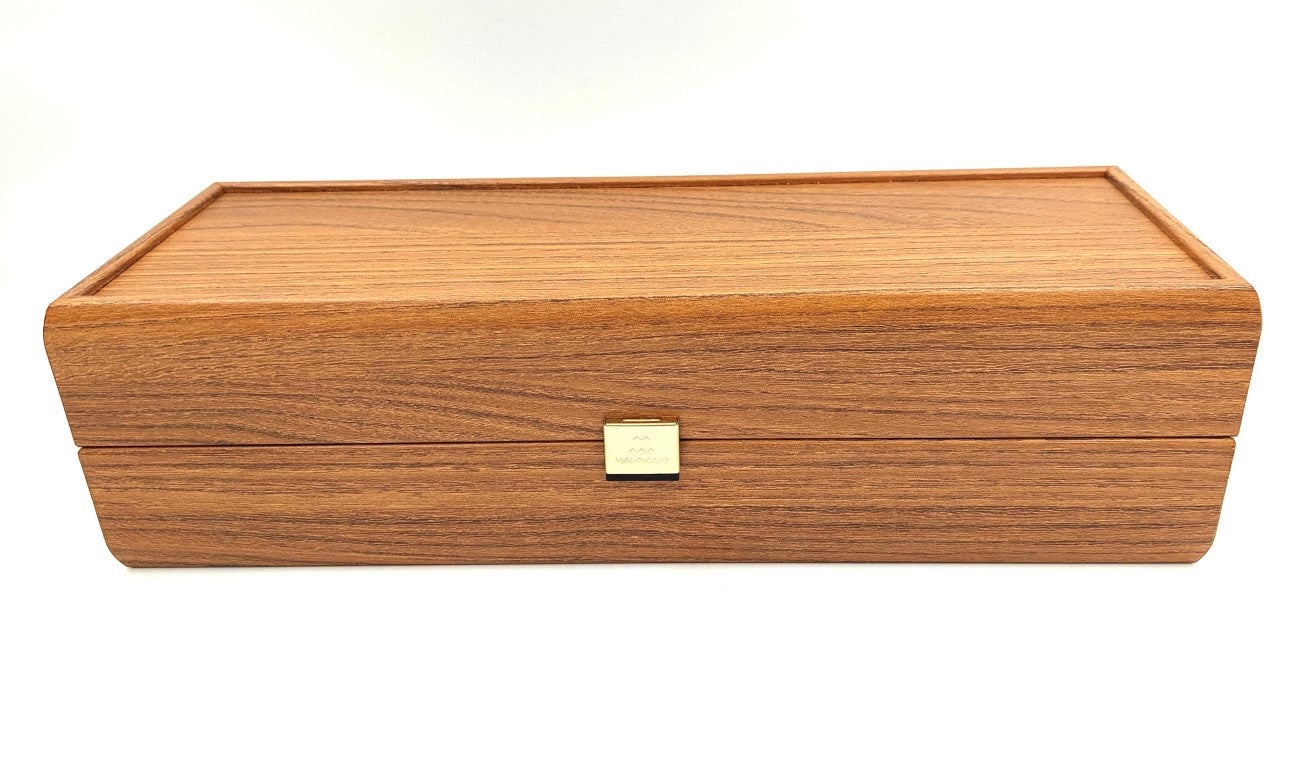 Ekskluzywne drewniane pudełko na butelkę wina BWXL30 z możliwością personalizacji grawerem, orzechowe, idealne na prezent, wymiary 35x14x10 cm