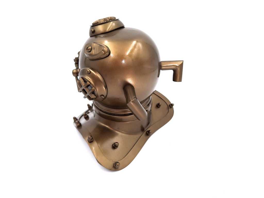 Cască de scafandru US Navy NC2084B aurie, din alamă, cu posibilitate de personalizare prin gravură
