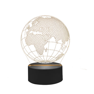 Lampă LED Glob, cu 7 culori de lumină, posibilitate de personalizare prin gravură, cadou ideal pentru călători, înălțime 17 cm, cablu USB