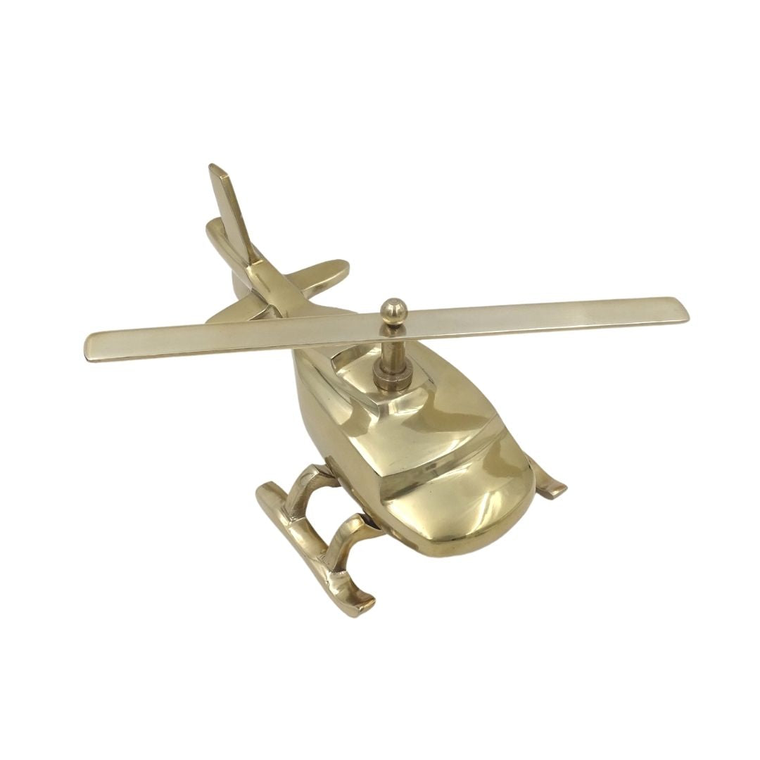 Metalowy model helikoptera z możliwością personalizacji grawerem – złoty, 32 cm