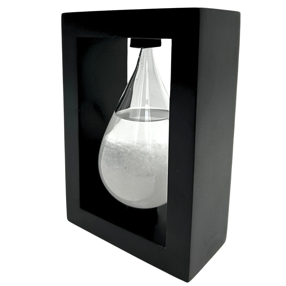 Barometru de furtună Fitzroy în suport din lemn - Picătură Storm Glass – BAW1