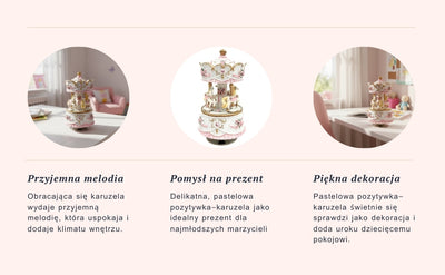 Carusel cutie muzicală pastel MP-333 cu gravură