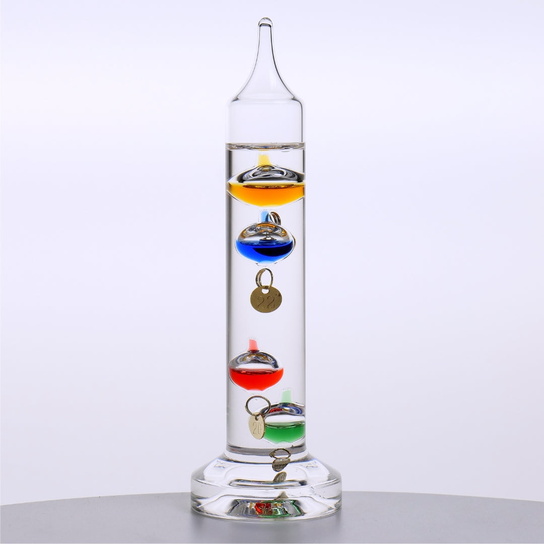 Termometru Galilei Galileo cu gravură personalizată – decorațiune interioară elegantă, de culoarea sticlei