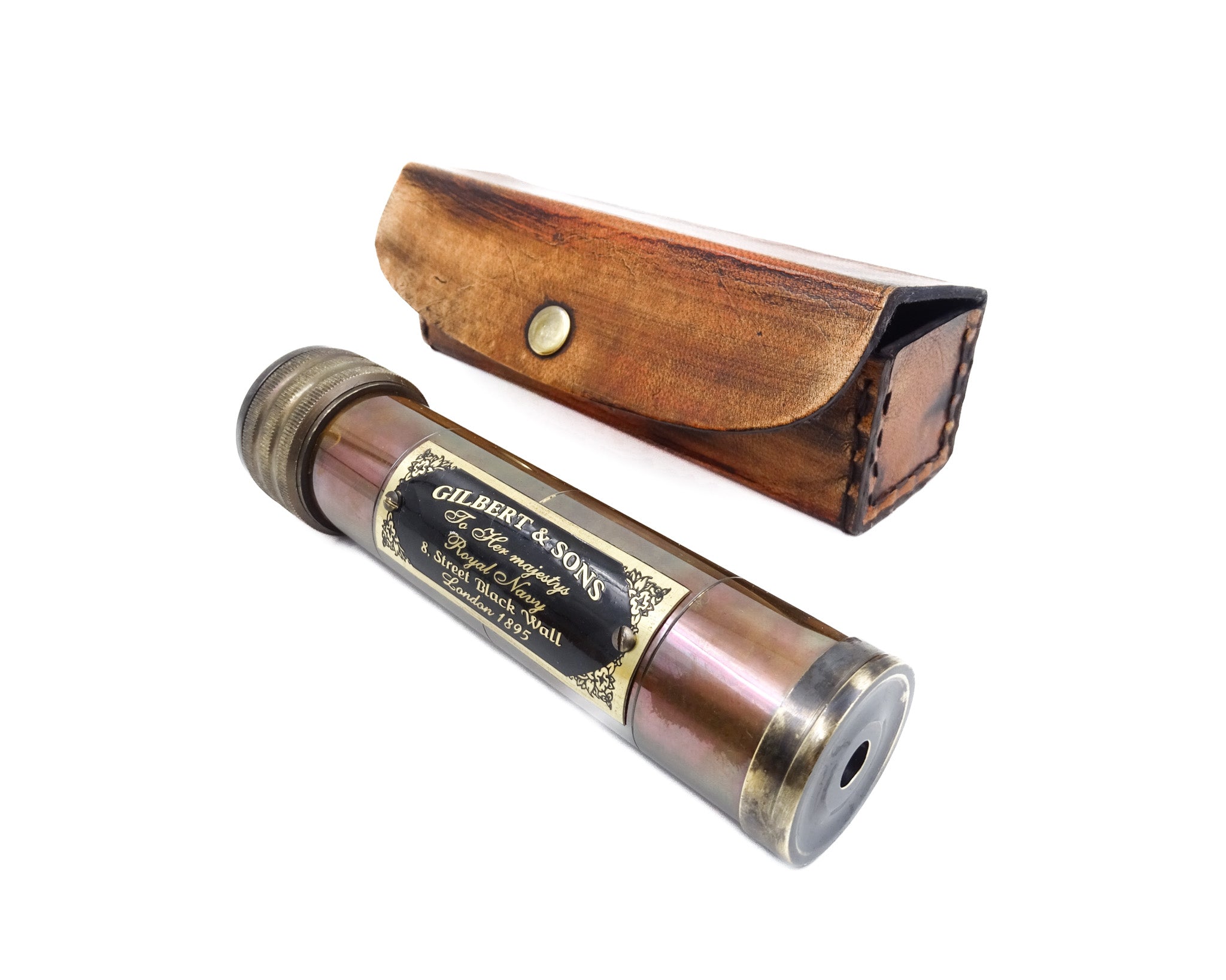Caleidoscop vintage în etui din piele, cu posibilitate de personalizare prin gravură