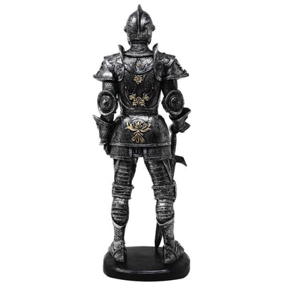 Figurină decorativă cavaler în armură 39cm argintie, cu posibilitate de personalizare prin gravură