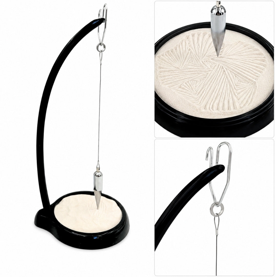 Pendul cu nisip Sand Pendulum cu gravură - decorațiune inspirațională 38cm cu nisip cinetic