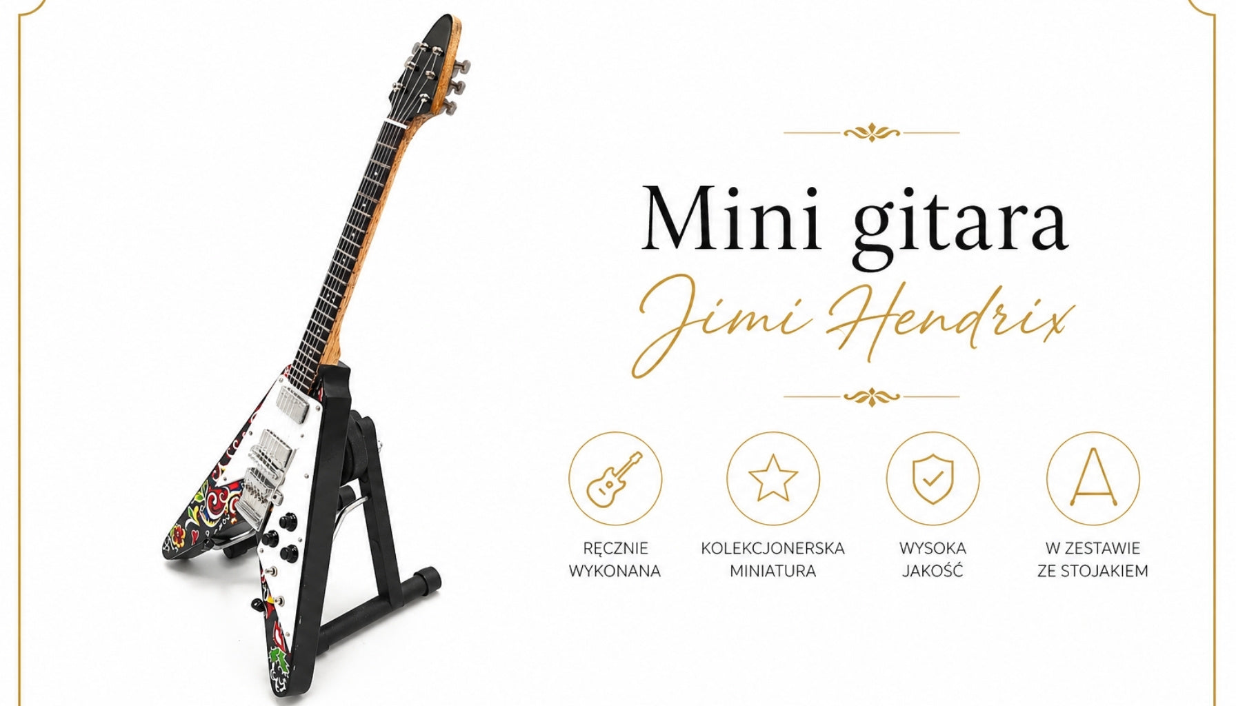 Mini chitară Jimi Hendrix - Psychodelic F. V - MGT-1182