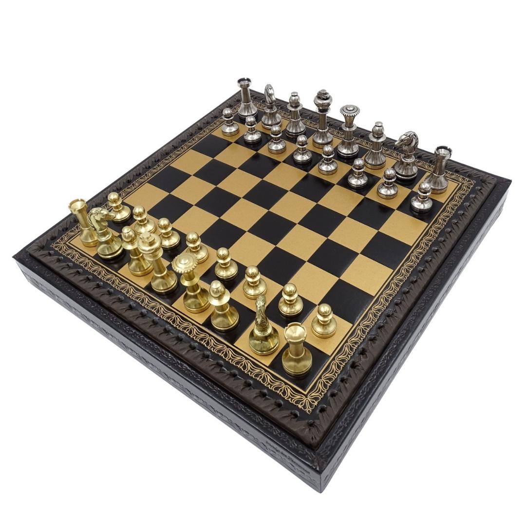 Șah exclusiv din alamă Italfama 28x28 cm cu personalizare prin gravură
