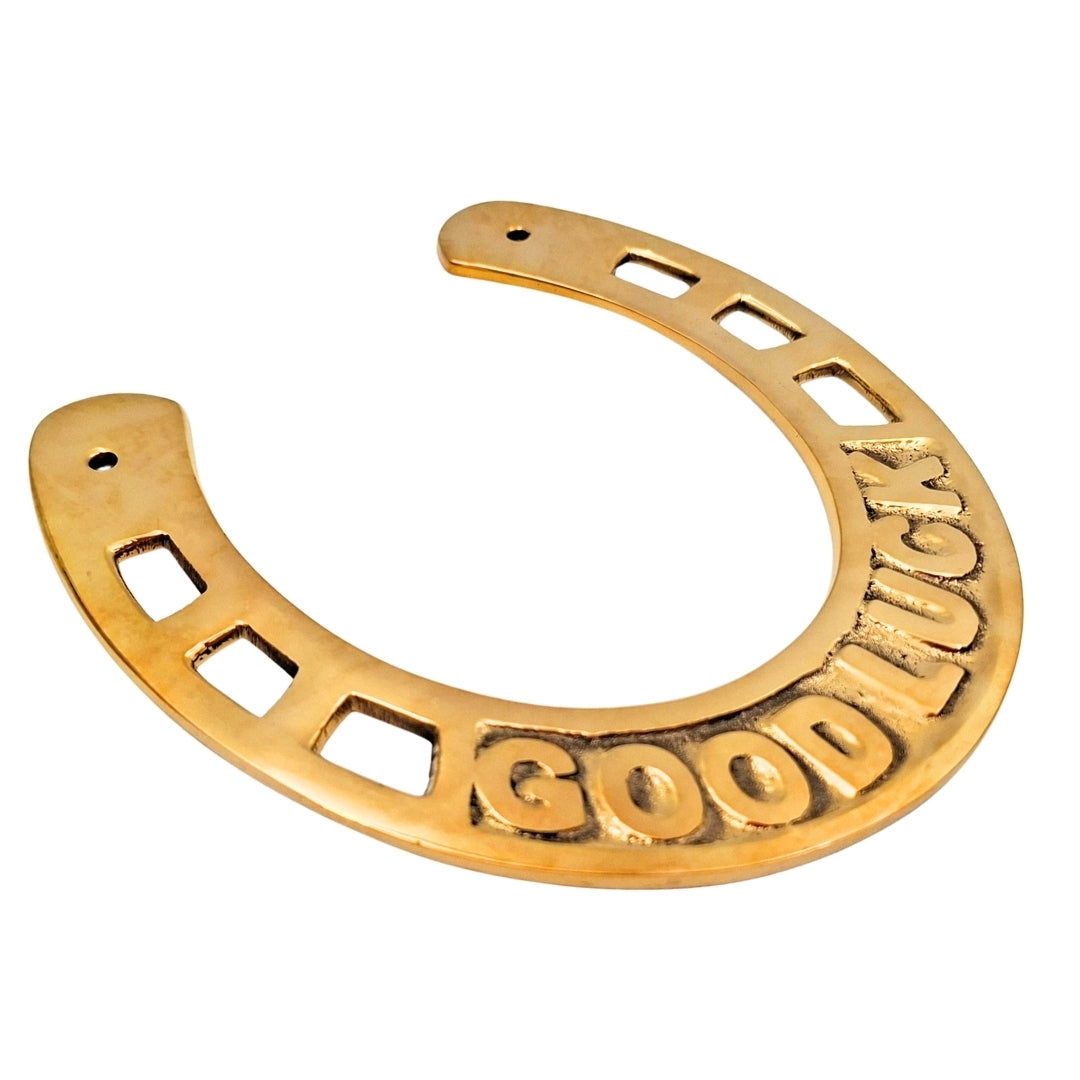 Potcoavă norocoasă din alamă 15 cm, cu posibilitate de gravare - cadou elegant pentru noroc