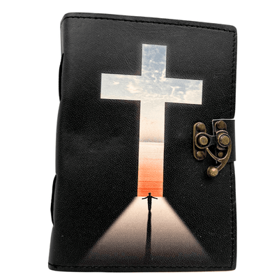 Notes Skórzany Krzyż Religijny Modlitewnik z Grawerem