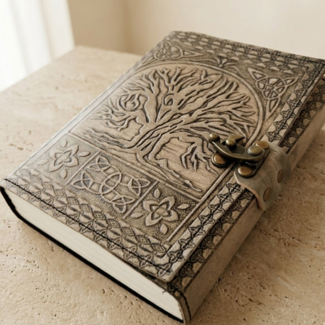 Jurnal din piele retro Arborele Vieții cu gravură
