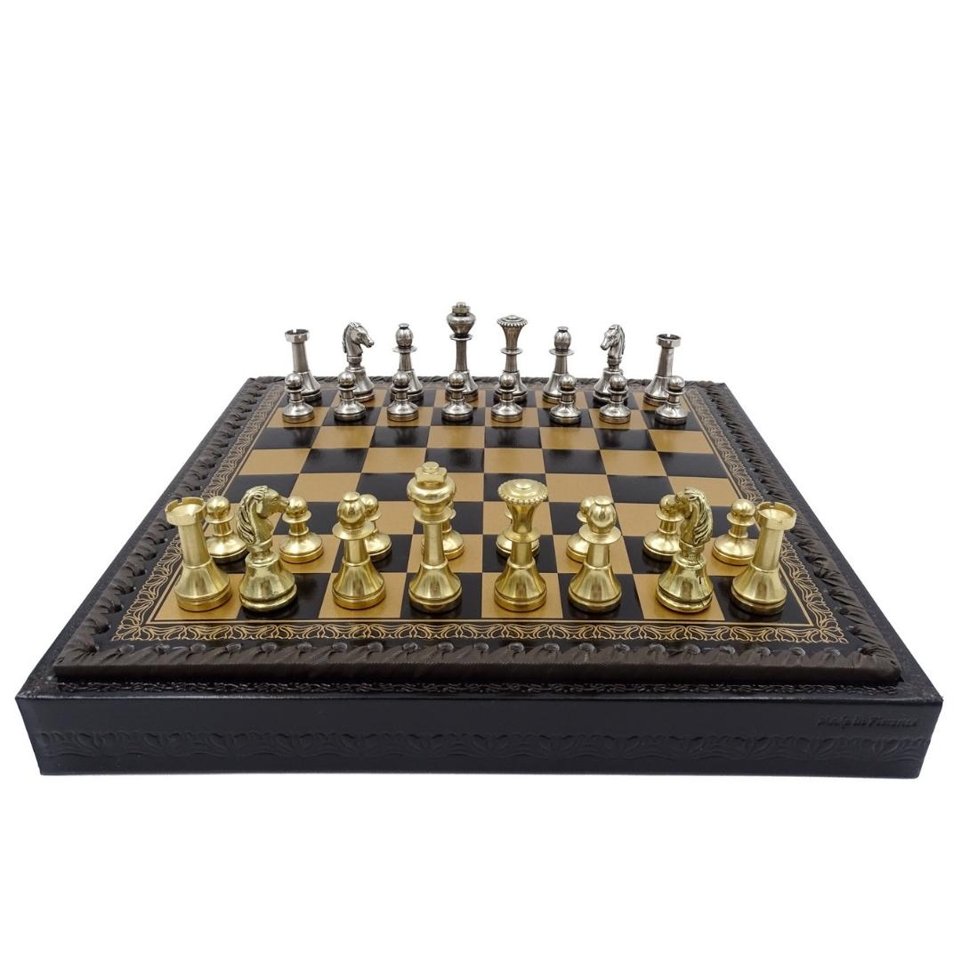 Șah exclusiv din alamă Italfama 28x28 cm cu personalizare prin gravură