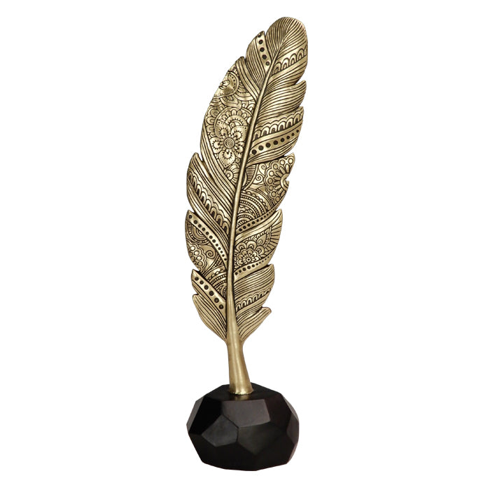 Pană decorativă aurie, 30,7 cm, cu posibilitate de gravare