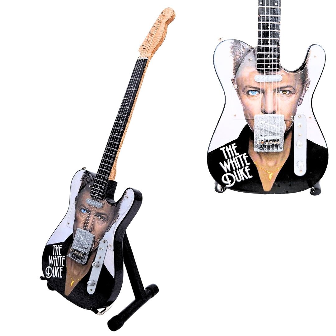 Mini chitară de colecție David Bowie MGT-8976 cu gravură