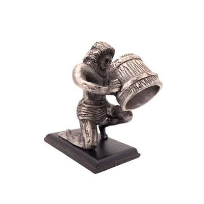 Figurină decorativă Vărsător AQU din aluminiu, gravură personalizată, ideală pentru cadou, înălțime 18 cm, stil clasic și art déco