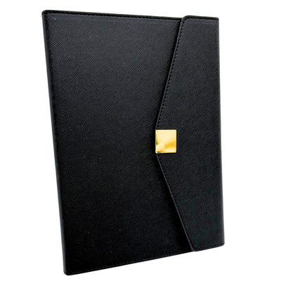 Set cadou elegant Premium – agendă A5 cu pix și pendrive 16GB în cutie – negru-auriu – EE9
