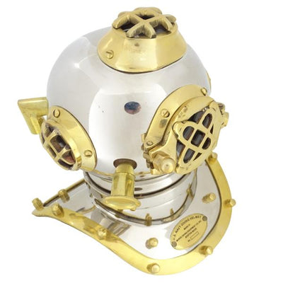 Mosiężny Hełm Nurka US Navy Mark IV z Możliwością Personalizacji Grawerem - Idealny Prezent na Każdą Okazję, Wysokość 20 cm, Replika Marynistyczna DIVER - DH93